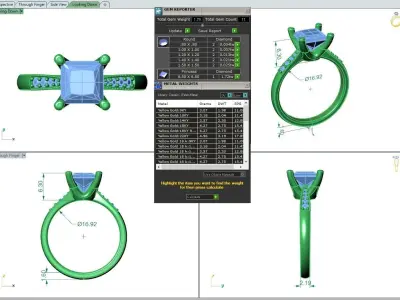 Engagement ring Lara princess 3D print model