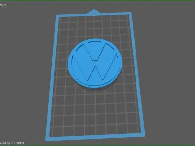 Wheel covers with Volkswagen emblem for 3D printing 3D print model