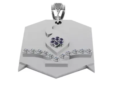 Gold Snake Shield Pendant 3D print model