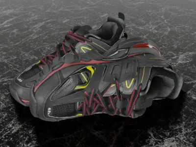 BALENCIAGA TRACK BORDEAUX 3D SHOES Low-poly 3D model