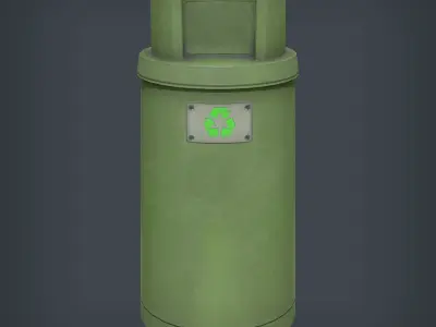 Trash Bin Low-poly 3D model
