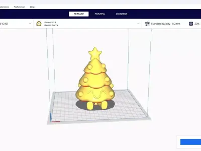 Cute Sitting Chibi Christmas Tree Happy Holiday Figurine 3D print model