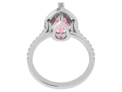 Pear Halo Ring 4641 3D print model