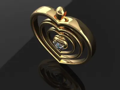 Dancing hearts Pendant 3D print model