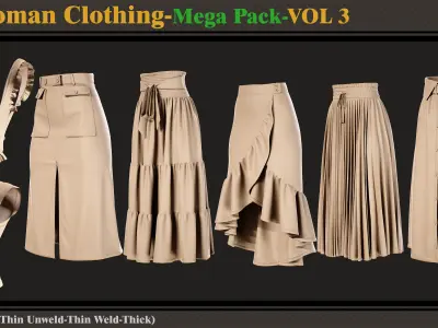40 Woman Clothing- MEGA PACK-zprj-fbx 3D model