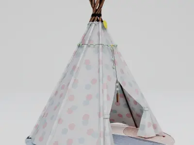 Tepee - Tend Tipi Prop PBR Ready UE Unity  Low-poly 3D model