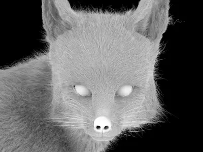 Blanfords Fox Low-poly 3D model