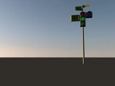 3D Traffic Light Model Free 3D model