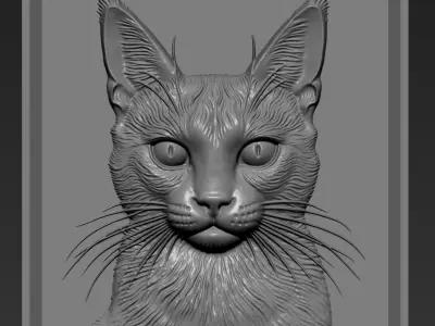 Cat Head A38 3D print model