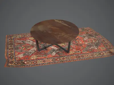 Rug Table PBR Game Ready Lowpoly Low-poly 3D model