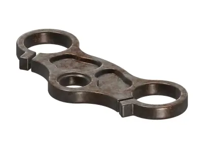 Rusty Motorcycle Triple Clamp Low-poly 3D model