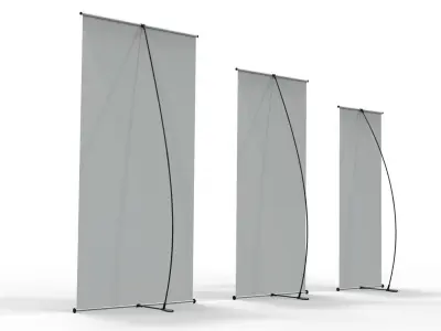 L-Banner Display Set - 3 Sizes 3D model