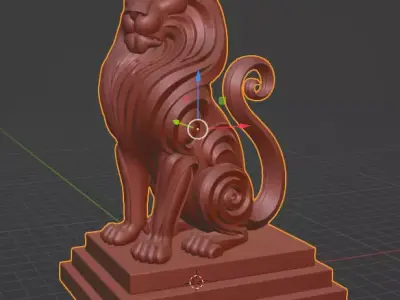Minimalist Lion Bust  Decorative Sculpture 3D print model