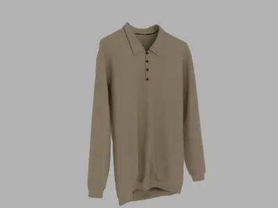 Sweater polo shirt on hanger Low-poly 3D model