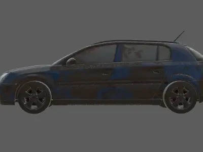 abandoned cars destroyed vehicles Low-poly 3D model