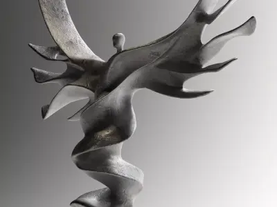 Abstract Human Ascension Sculpture 3D model