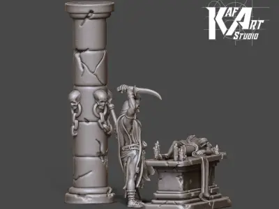 Dark ritual scenery - 35 mm scale 3D print model