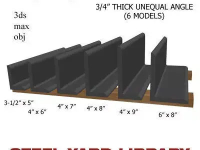 3 4in Thick Unequal Angle 3D model