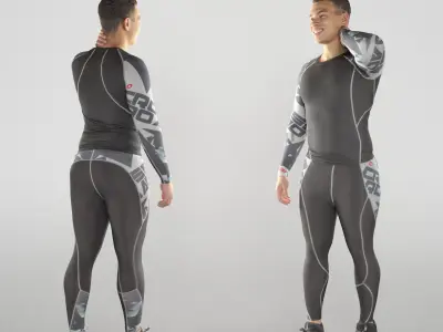 Handsome young man in sportswear 329 Low-poly 3D model