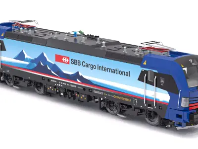 Siemens Vectron Engine SBB Cargo v2 Locomotive 3D model