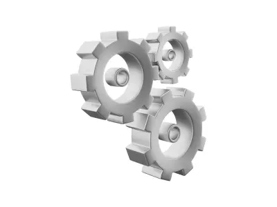 3d model set gear cartoon 3D model