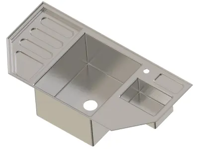 Premium Steel Kitchen Sink 3D print model