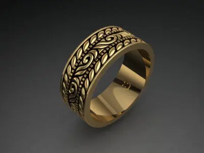 Beautiful filigree Ring  3D print model