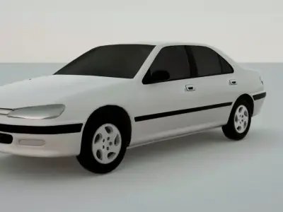 Peugeot 406  Low-poly 3D model