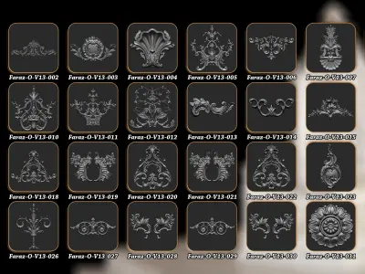 210 Ornament alpha brush and 3D Model Vol13 3D model