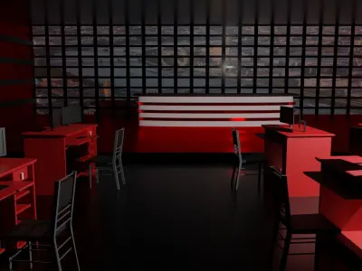 News Studio Low-poly 3D model