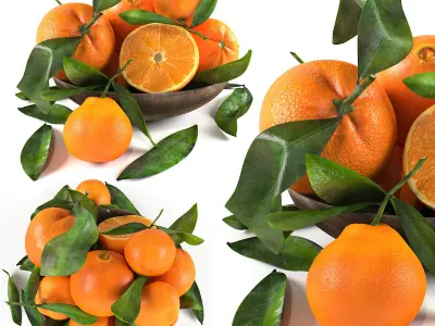 bowls of fruits collection 01 3D model