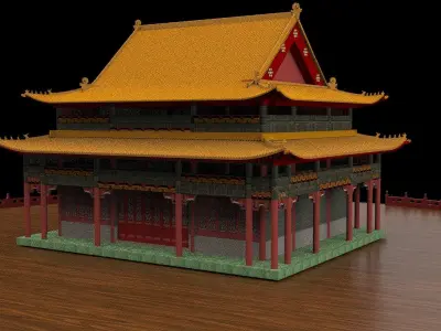 Chinese ancient house  3D model 25