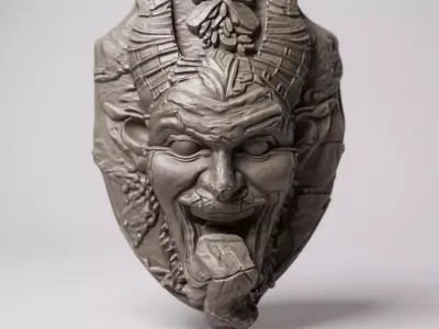 krampus medal decoration christmas 3D print model