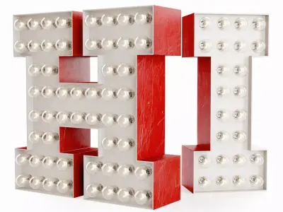 Letters with lights  3D model