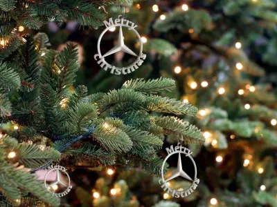 Mercedes Benz Merry Christmas 3d print car badge 3D print model