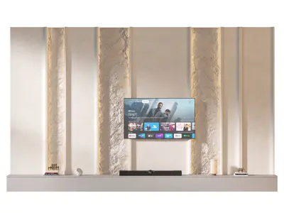 TV wall set 24 3D model