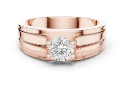Solitaire Round Cut Diamond Engagement Ring 3DM STL Video 3D print model