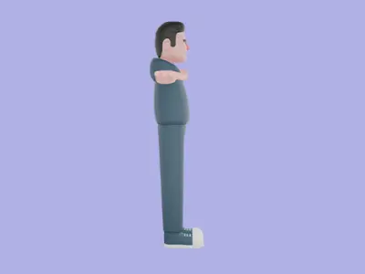 Stylized 3D Male Coach Character - Cartoon Fitness Trainer Model 3D model