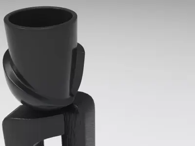 Pikka Plant Pot Low-poly 3D model
