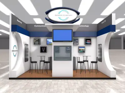 Exhibition Stand Booth stall 3x6m Height 440cm 2 Sides Open 3D model