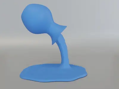 A pitcher from which water flows 3D print model
