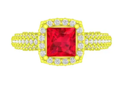 A5481 Luxury Diamond Princess Women Ring 3D print model