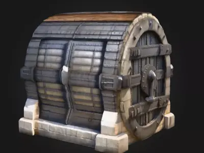 Large Medieval Bank Vault Low-poly 3D model