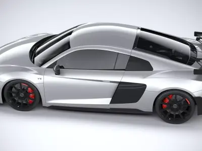 Audi R8 coupe V10 GT RWD 2023 Realistic Game Ready Rigged Ready  Low-poly 3D model