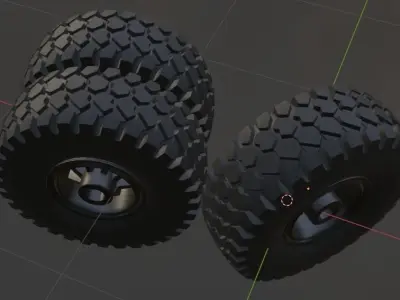 maz truck wheel and tire 3D print model