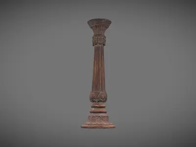 Wooden Candle Holder or Pillar 3D model