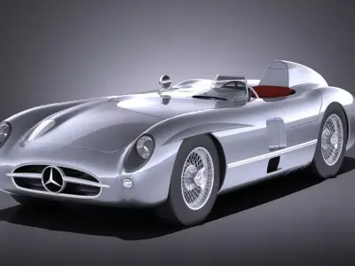 Mercedes-Benz 300 SLR 1955 spider VRAY 3D model