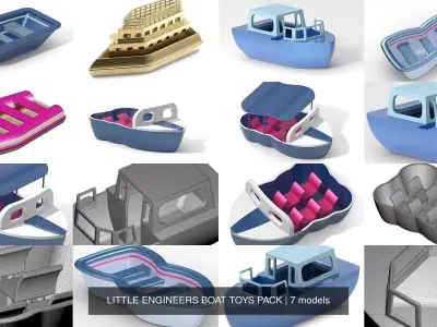 LITTLE ENGINEERS BOAT TOYS PACK 3D Model Collection