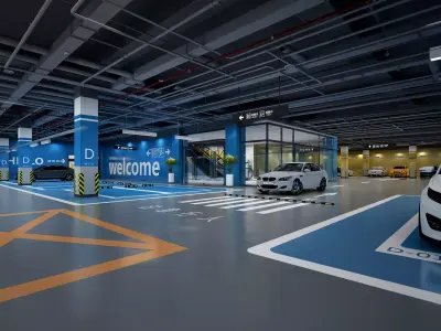 Parking Low-poly 3D model