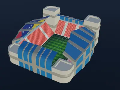 Football Stadium - Venezuela Low-poly 3D model